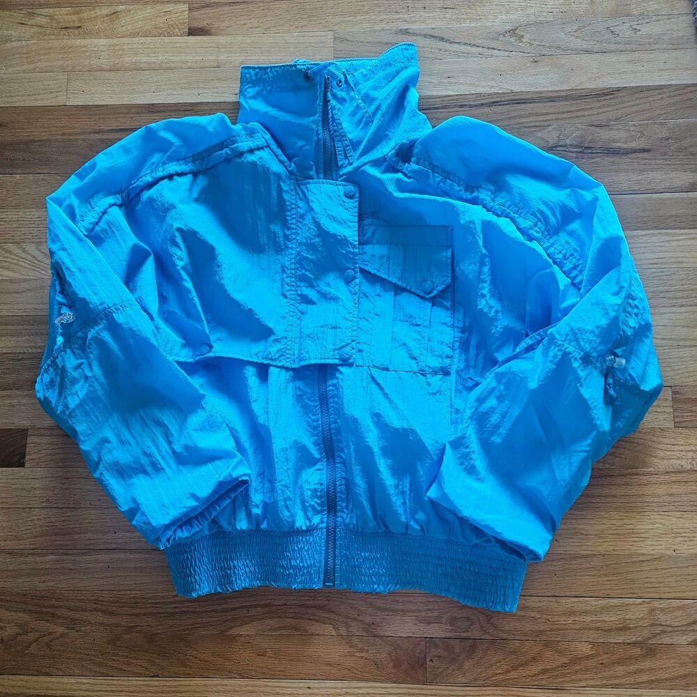 Vintage Serac Womens Ski Shell Jacket Lined Turquoise Size 10 Retro 80's